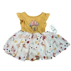 NWT Disney Toddler Baby Girl Minnie Mouse Dress | Yellow/Multi | 18M